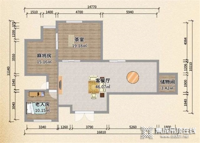 94㎡舒適養(yǎng)老房如何帶棋牌室和茶室？奧華設(shè)計(jì)師為您一套量身定做設(shè)計(jì)方案！